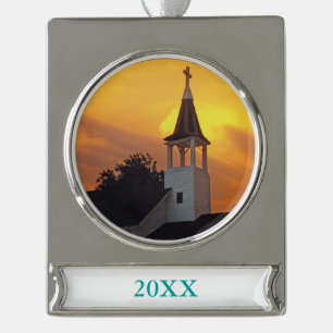Land-Kirche Banner-Ornament Silber