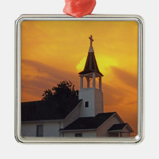 Land-Kirche Silbernes Ornament
