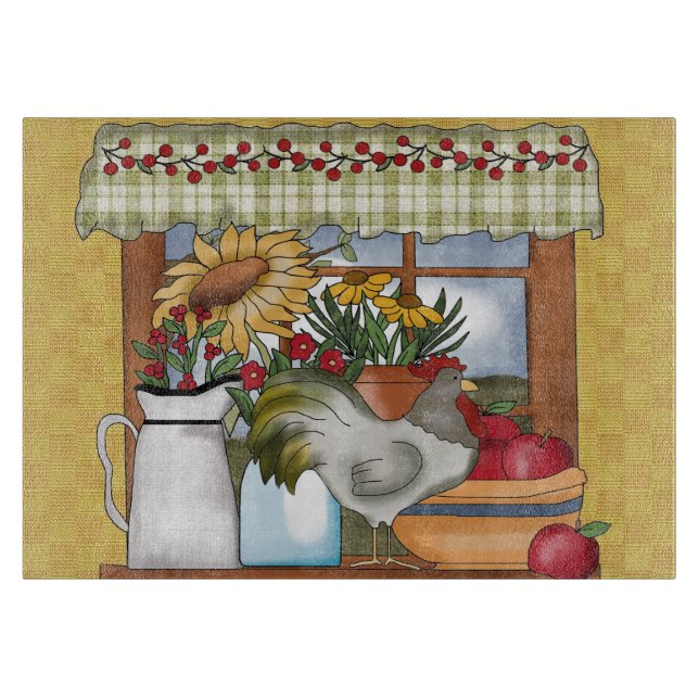 Land-Küchen-Fenster, Hahn Schneidebrett (Vorderseite)