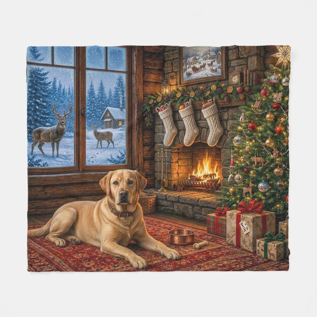 Land Labrador Retriever Urlaub  Fleecedecke (Vorderseite (Horizontal))