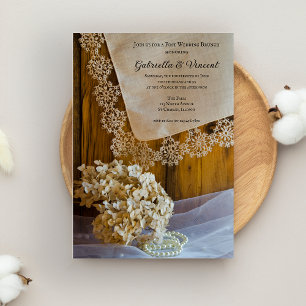 Land Lace Blumen Nachhochzeitsbrunch Einladung