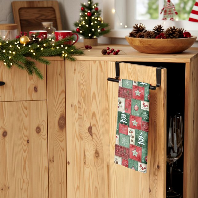 Land-Landhaus-Weihnachtsmuster Geschirrtuch (Von Creator hochgeladen)