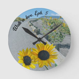 Land lässig "Spaziergang in Liebe" Eph5 Straße Son Runde Wanduhr