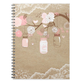 Land-Leinwand-u. Spitze-Weckglas-Baum Notizblock