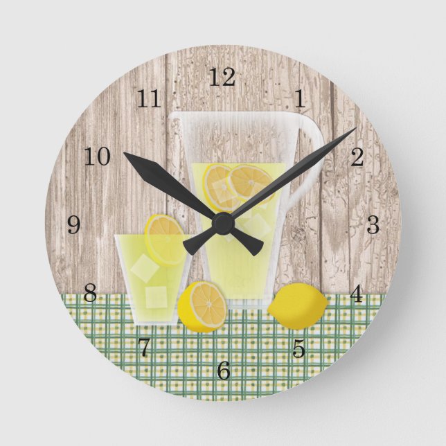Land-Limonade-Wanduhr Runde Wanduhr (Vorderseite)