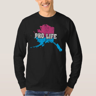 Land Map Us Staat Alaska Abortion Flag Wählen Sie  T-Shirt