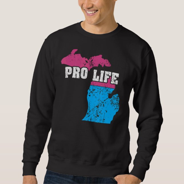 Land Map Us Staat Michigan Abortion Flag Pr Sweatshirt (Vorderseite)