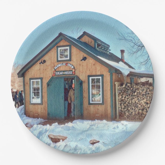 Land Maple Sugar House Pappteller (Vorderseite)