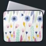 Land Niedliche Wildblumen Laptopschutzhülle<br><div class="desc">Dieses moderne und künstlerische Muster eignet sich perfekt für die Sommer- oder Frühjahrszeit. Die Wildblumen und Blätter sind in Marineblau, staubblau, hellgelb, Rose pink, Farngrün und Beerenrosa mit handgemalten Aquarellfarben gehalten. Es ist künstlerisch, hübsch, mädchenhaft, süß, einzigartig und originell. Stilisieren Sie mit diesem handgemalten Muster, das vom Künstler La Femme,...</div>