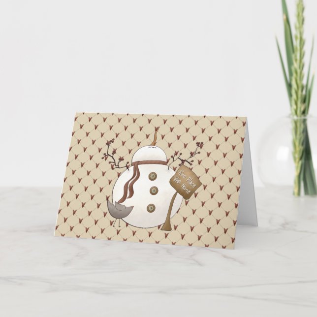 Land Nowel Schneemann-Weihnachtskarte Feiertagskarte (Vorderseite)