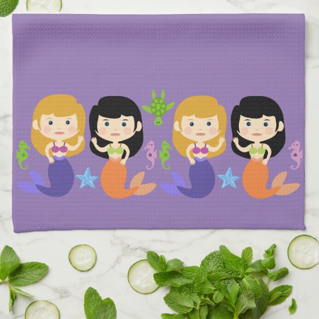 Land-o-Mermaids Küchentuch (Gefaltet)