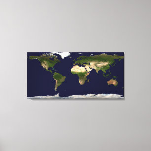 Land-Oberfläche, seichtes Wasser und schattiertes Leinwanddruck