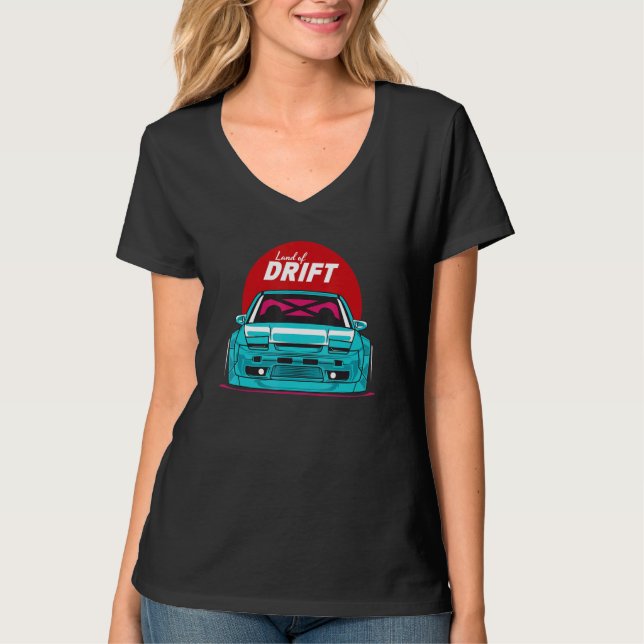 Land of Drift Japan Car Tuning T-Shirt (Vorderseite)