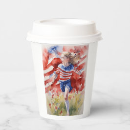 Land of free Line Pappbecher