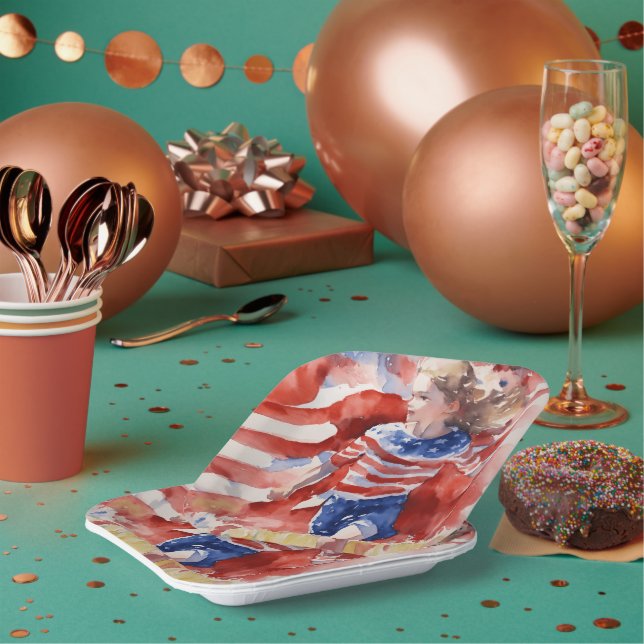 Land of free Line Pappteller (Multi)