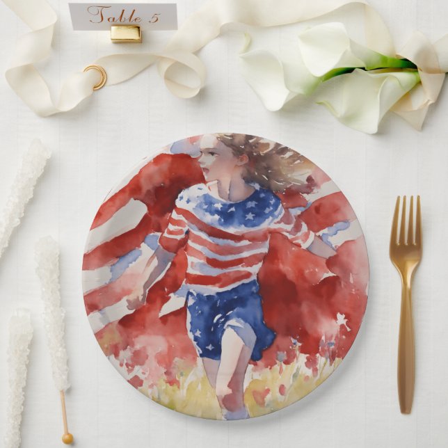 Land of free Line Pappteller (Hochzeit)