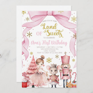 Land of Sweets nutcracker birthday invitation. Einladung