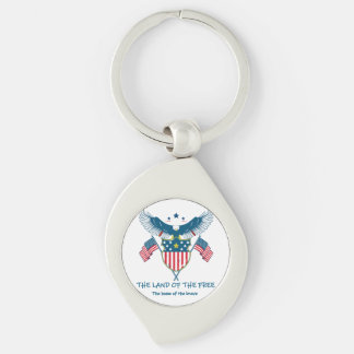 Land of the Free Eagle Metal Keychain Schlüsselanhänger