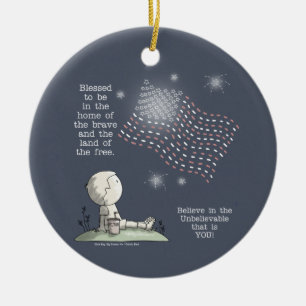 Land of the Free Keramik Ornament