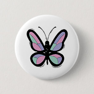 Land-Patchwork-Schmetterling Button
