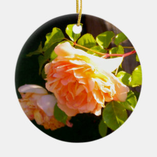 Land Peach-Rose Keramik Ornament