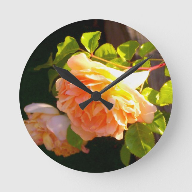 Land Peach-Rose Runde Wanduhr (Vorderseite)