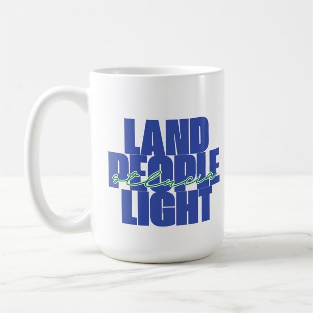 Land People Light | St. Lucia Blauer und grüner Te Kaffeetasse (Links)