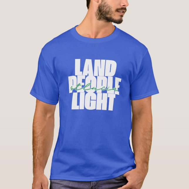Land People Light | St. Lucia Weißer und Grüner Te T-Shirt (Vorderseite)