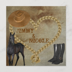 LAND Pferd-HOCHZEITS-EINLADUNG Einladung