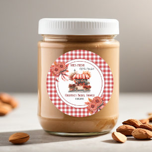 Land-Picknick-Gingham-Brautjunggesellinnenabschied Runder Aufkleber