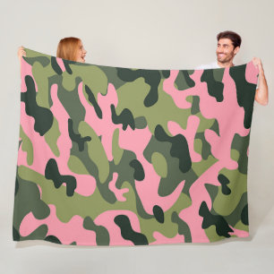 Land Pink Grün Army Camo Tarnmuster Fleecedecke