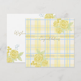 Land Plaid Faux Leinen in Buttergelb & Blau Karte