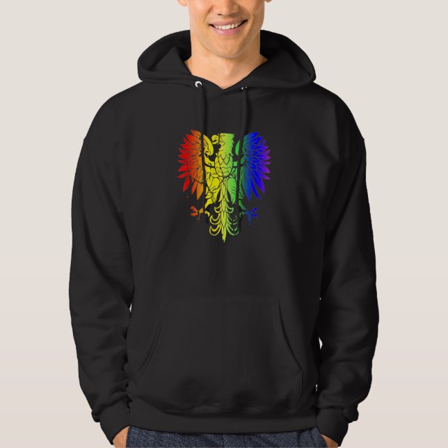 Land Polen Gay Pride Adler Polnischer Gay Pride Hoodie (Vorderseite)