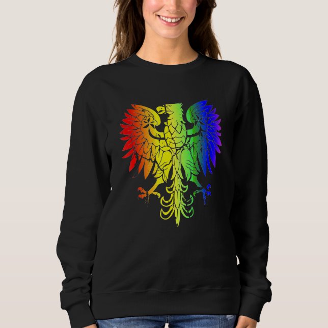 Land Polen Gay Pride Adler Polnischer Gay Pride Sweatshirt (Vorderseite)