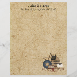 Land Primitive Senfgelbe Salbe und Dekoration Briefbogen