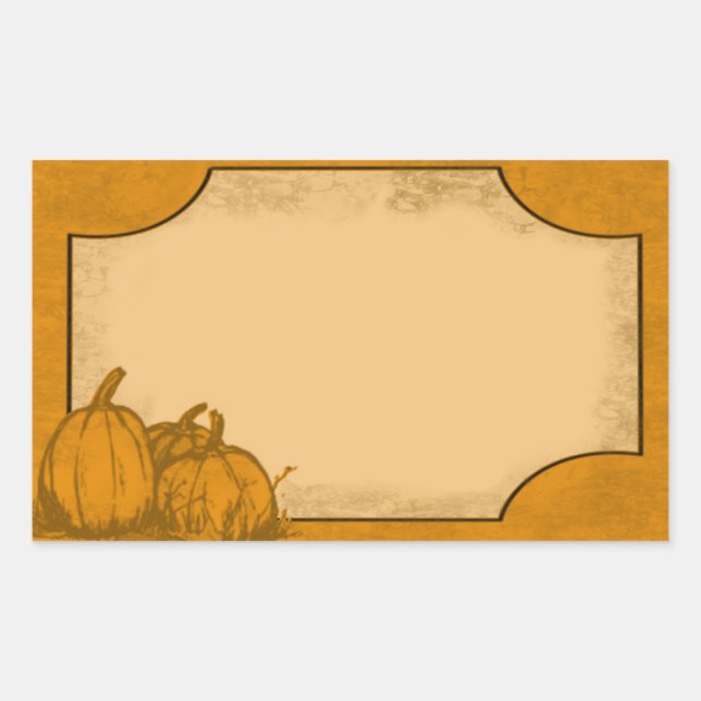 Land Pumpkin-Label Rechteckiger Aufkleber (Vorderseite)
