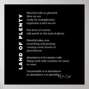 Land reichlich Ermutigung Gedicht Poesie Mauer Pos Poster