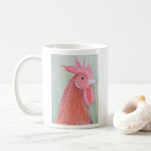 Land Rooster Watercolor Kaffeetasse