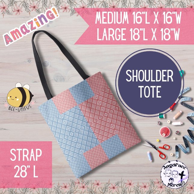 Land rosa und blau (These cute pink and blue plaid totes look great with any outfit!)
