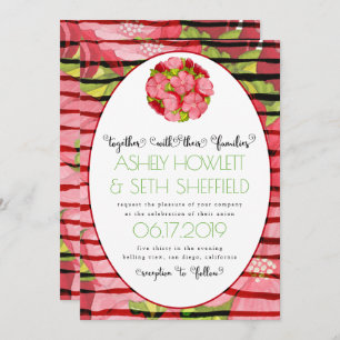 Land Rosa und Rote Flora Einladung