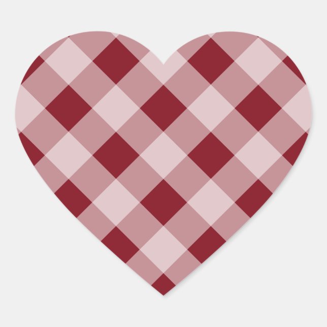 Land Rot Gingham Herz Aufkleber (Vorderseite)