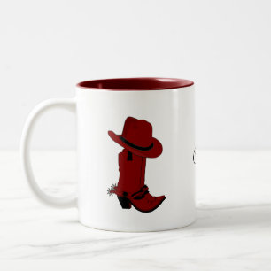 Land Roter Hut & Stiefel  Zweifarbige Tasse