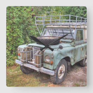 Land Rover Series III 109 Quadratische Wanduhr