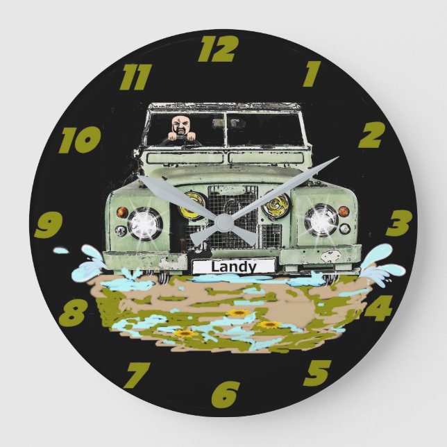 Land Rover Series Wall Clock Große Wanduhr (Vorderseite)