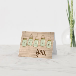 Land Rustic Mason Jar Vielen Dank Hinweis Dankeskarte