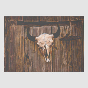 Land Rustikale Dunkelbraun Bull Skull Surreal Art Seidenpapier