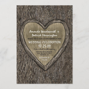Land Rustikale Eichenbäume Einladung Hochzeit