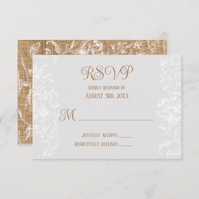 Land Rustikale Hochzeit RSVP Karte (Vorne/Hinten)