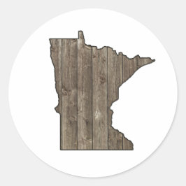 Land Rustikale Holzpaneelenstall Hütte Minnesota Runder Aufkleber
