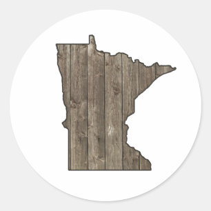 Land Rustikale Holzpaneelenstall Hütte Minnesota Runder Aufkleber